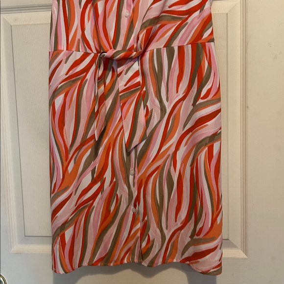 Nine West Collared Button Up Dress Size Medium Pink - Picture 3 of 8